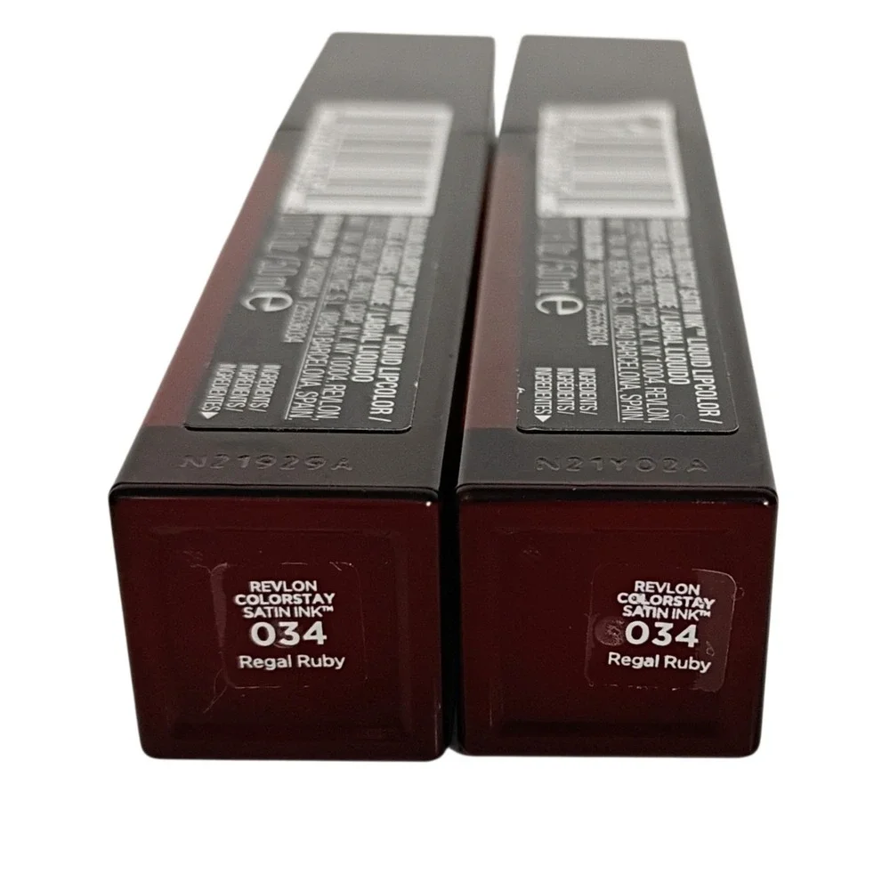 Lot‎ Of 2~Revlon ColorStay Satin Ink 034 Regal Ruby Liquid Lipcolor